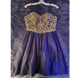 Navy top and gold bottom, size 3, David’s Bridal